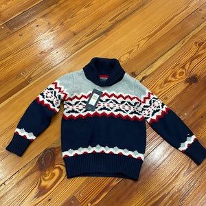 New Boys size 3T Tommy Hilfiger sweater navy/red with tags